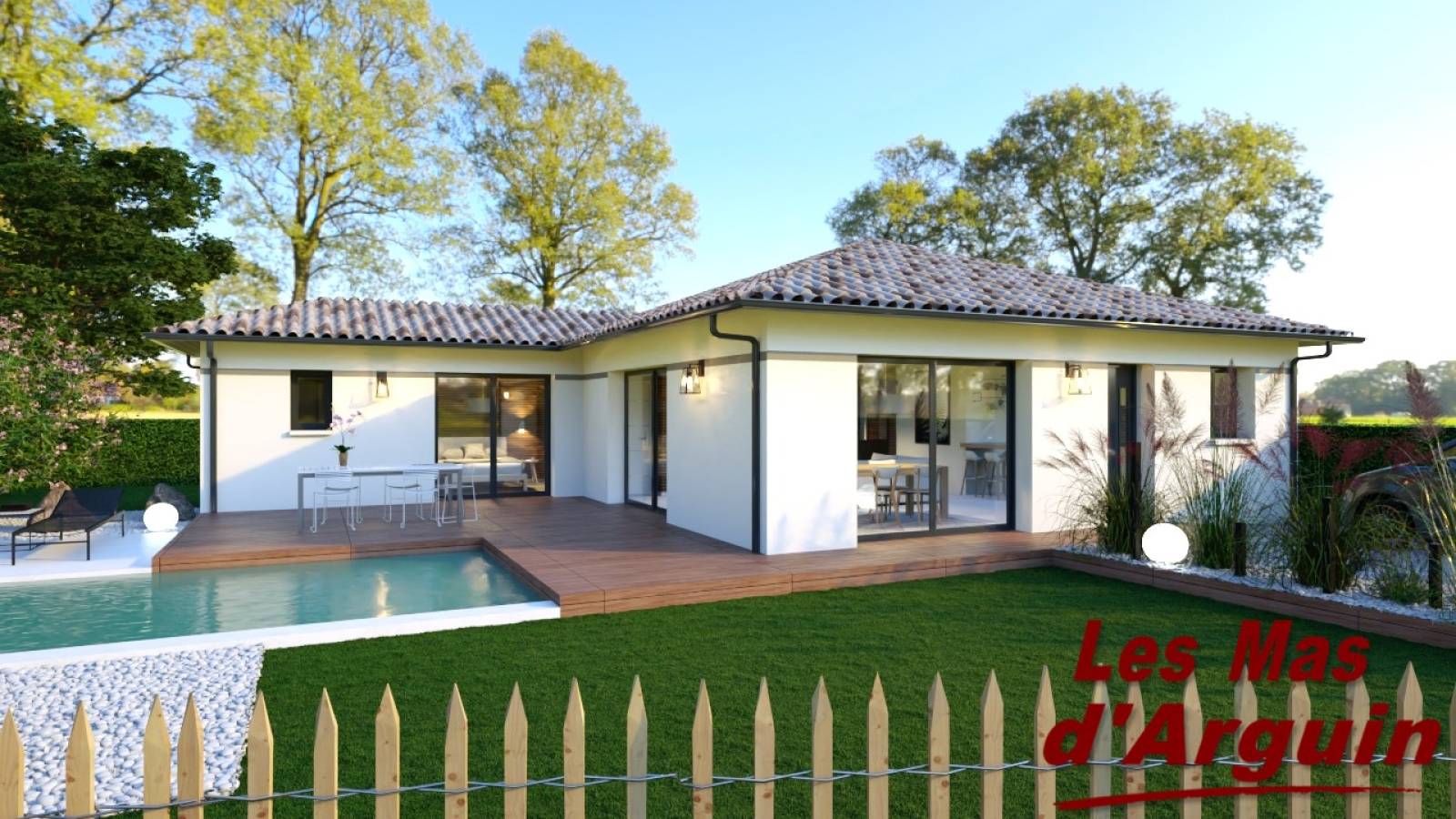 Vente maison neuve 105 m² RE2020 avec suite parentale et séjour double exposition sur terrain au Bassin d’Arcachon - Chauffage gainable performant