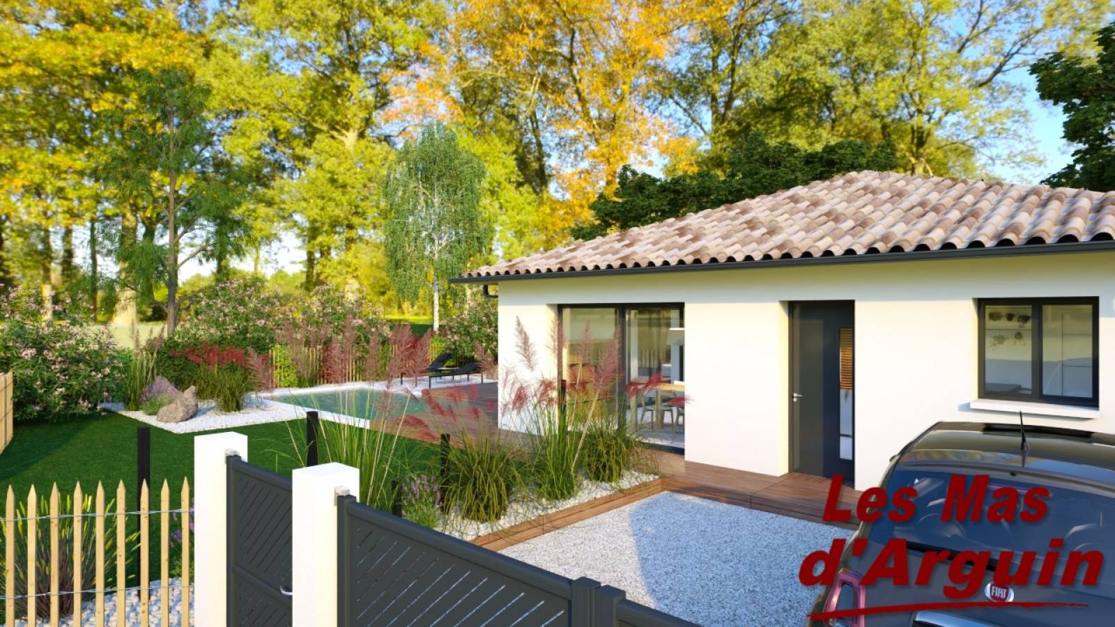 Vente maison neuve 105 m² RE2020 avec suite parentale et séjour double exposition sur terrain au Bassin d’Arcachon - Chauffage gainable performant