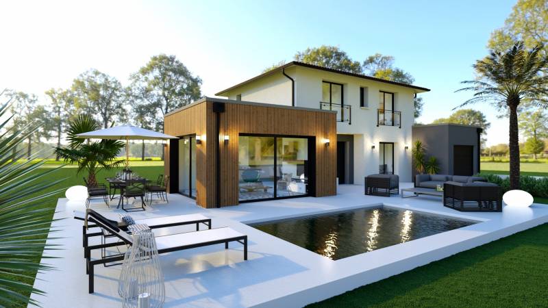 maison, moderne, villa, andernos, bordeaux, bassin, gironge